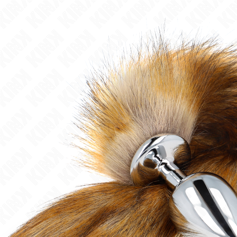 KINK - PLUG ANALE MISURA L 10 X 4 CM CON CODA SINTETICA 40 CM MARRONE – Plug anale BDSM – foto 4