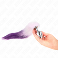 KINK - PLUG ANALE MISURA L 10 X 4 CM CON CODA SINTETICA 40 CM VIOLA – Plug anale BDSM