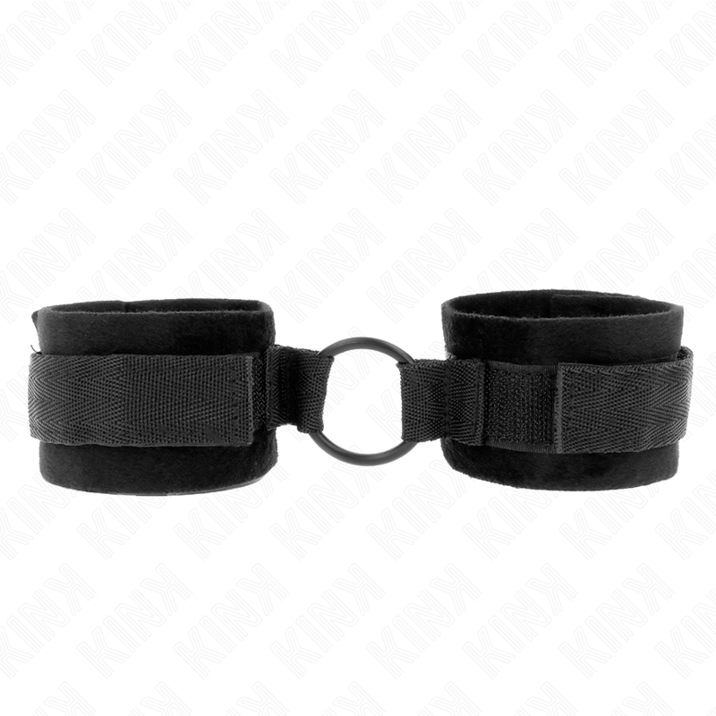 KINK - POLSINI IN PELLICCIA PER PRINCIPIANTI 25 CM CON O-RING 4 CM NERO REGOLABILE 15-25 CM – Sistemare le manette – foto 2