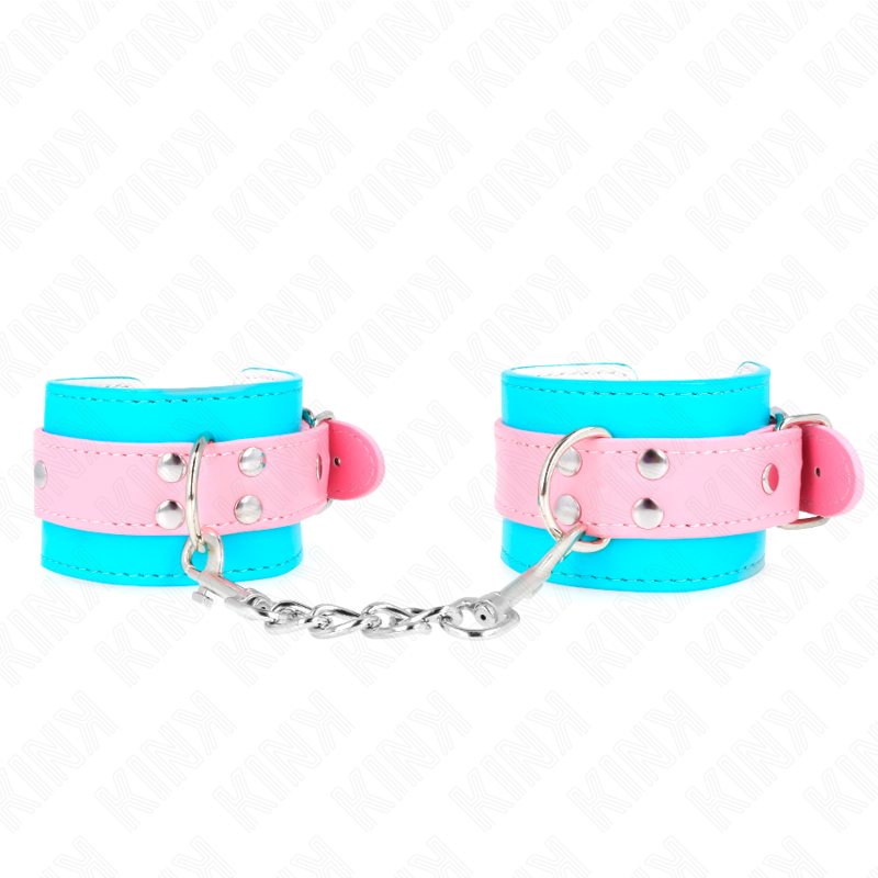 KINK - GRAZIOSI POGGIPOLSI BLU/ROSA REGOLABILI 16-28 CM X 5 CM – Sistemare le manette – foto 2