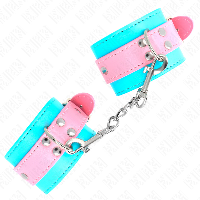 KINK - GRAZIOSI POGGIPOLSI BLU/ROSA REGOLABILI 16-28 CM X 5 CM – Sistemare le manette – foto 3