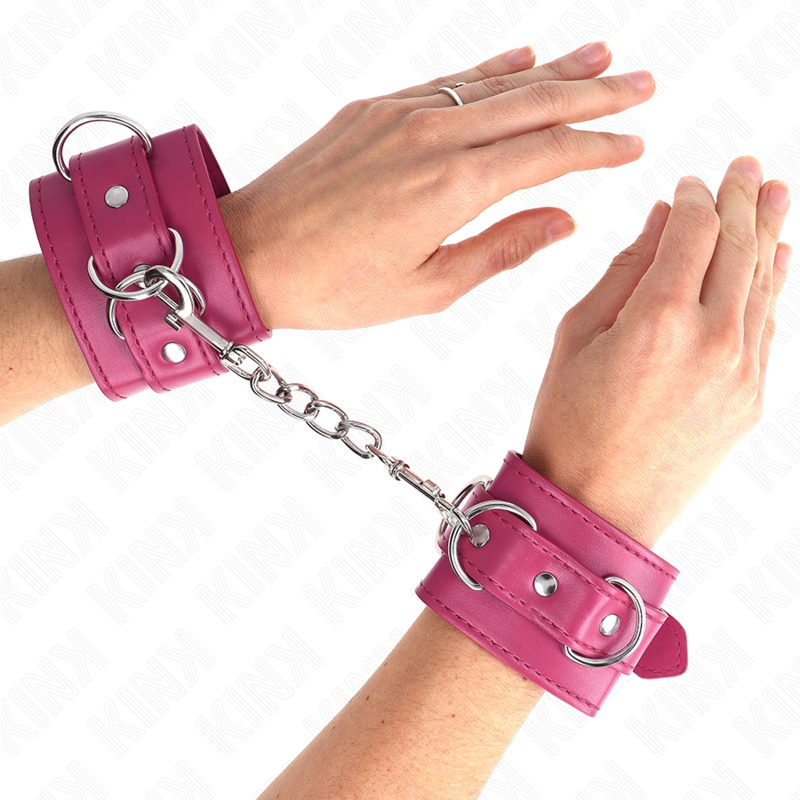 KINK - RESISTENZA DA POLSO CON 3 ANELLI A D REGOLABILE ROSA 17.5-25 CM X 6 CM – Sistemare le manette