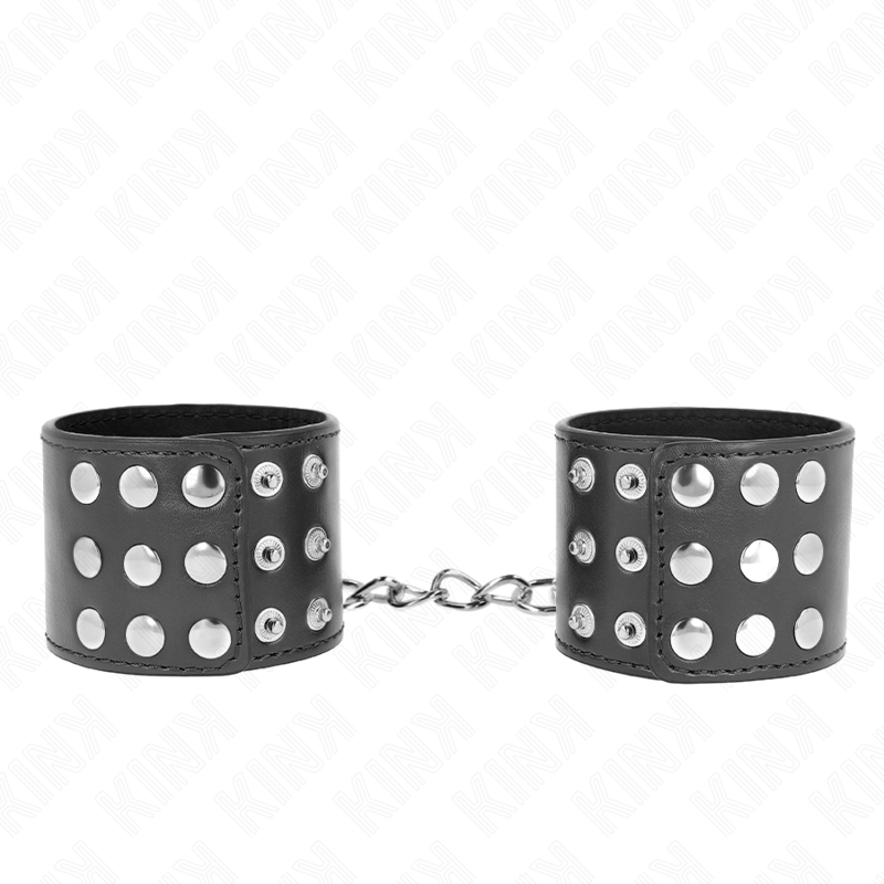 KINK - RESISTENZA DA POLSO CON CHIUSURA A SCATTO NERA REGOLABILE 19-24 CM X 5,5 CM – Sistemare le manette – foto 2