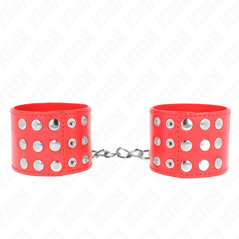 KINK - RESISTENZA DA POLSO CON CHIUSURA A SCATTO ROSSO REGOLABILE 19-24 CM X 5,5 CM – Sistemare le manette – foto 2