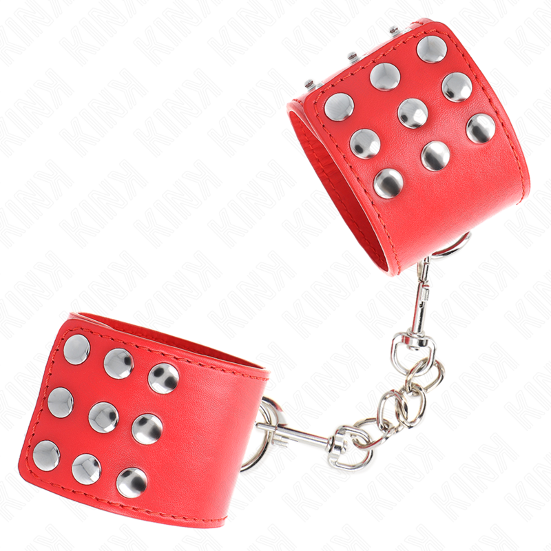 KINK - RESISTENZA DA POLSO CON CHIUSURA A SCATTO ROSSO REGOLABILE 19-24 CM X 5,5 CM – Sistemare le manette – foto 3