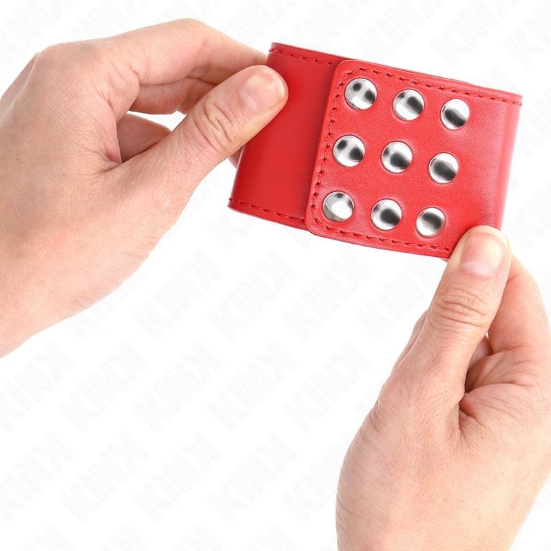 KINK - RESISTENZA DA POLSO CON CHIUSURA A SCATTO ROSSO REGOLABILE 19-24 CM X 5,5 CM – Sistemare le manette – foto 4