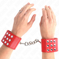 KINK - RESISTENZA DA POLSO CON CHIUSURA A SCATTO ROSSO REGOLABILE 19-24 CM X 5,5 CM – Sistemare le manette