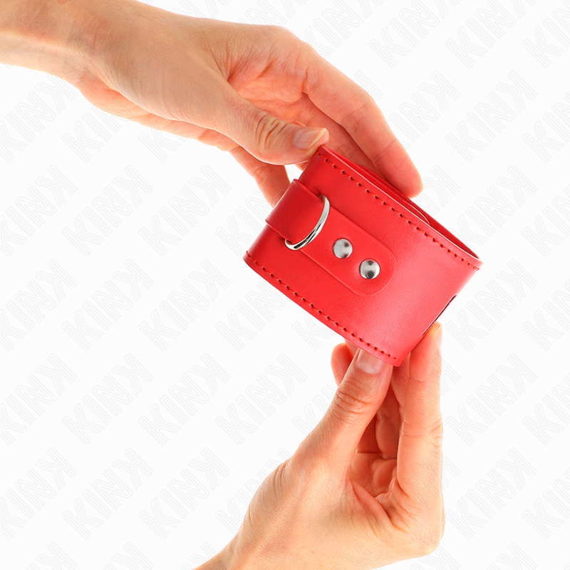KINK - RESISTENZA DA POLSO CON CHIUSURA A LUCCHETTO ROSSO REGOLABILE 16-23 CM X 5,5 CM – Sistemare le manette – foto 4