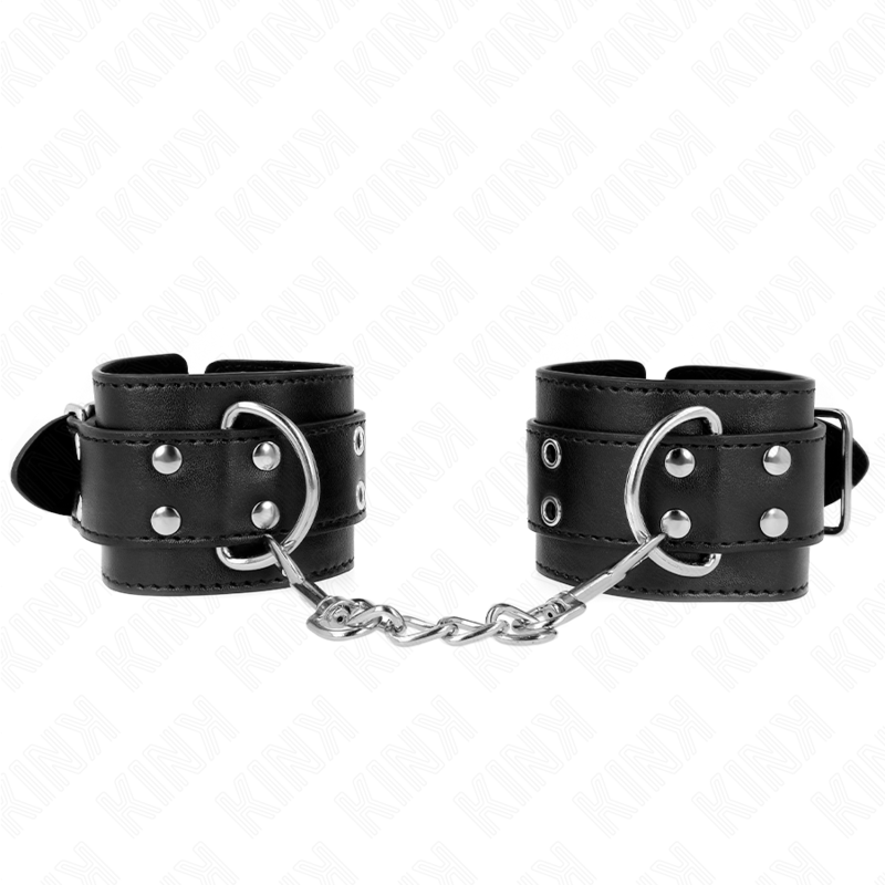 KINK - REGTINO DA POLSO DOPPIA FIBBIA NERO REGOLABILE 19-26 CM – Sistemare le manette – foto 2