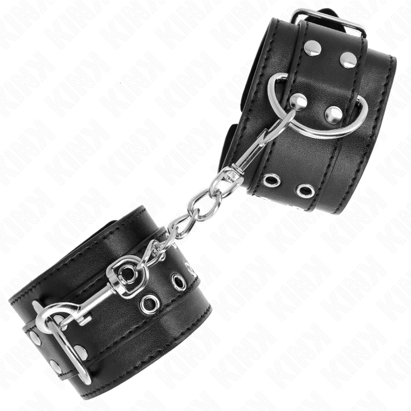 KINK - REGTINO DA POLSO DOPPIA FIBBIA NERO REGOLABILE 19-26 CM – Sistemare le manette – foto 3