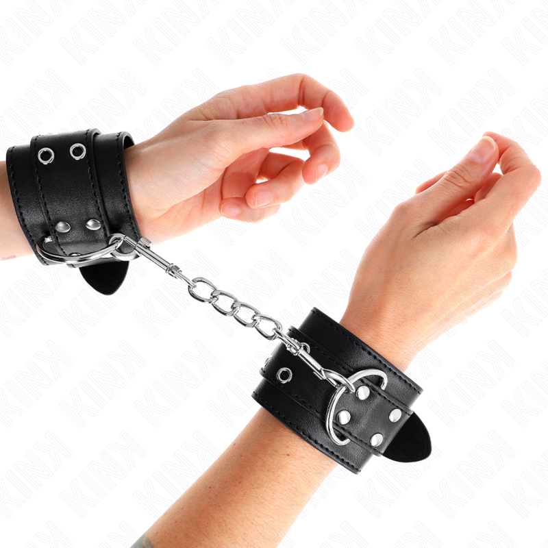 KINK - REGTINO DA POLSO DOPPIA FIBBIA NERO REGOLABILE 19-26 CM – Sistemare le manette