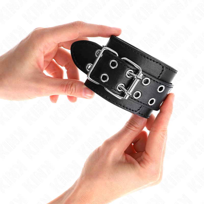 KINK - REGTINO DA POLSO DOPPIA FIBBIA NERO REGOLABILE 19-26 CM – Sistemare le manette – foto 4