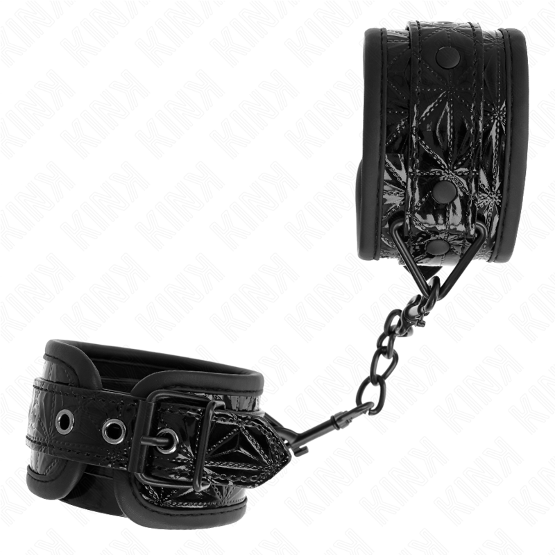 KINK - RESISTENZA DA POLSO CON MOTIVO A DIAMANTI NERO REGOLABILE 17-26 CM X 5,5 CM – Sistemare le manette – foto 3