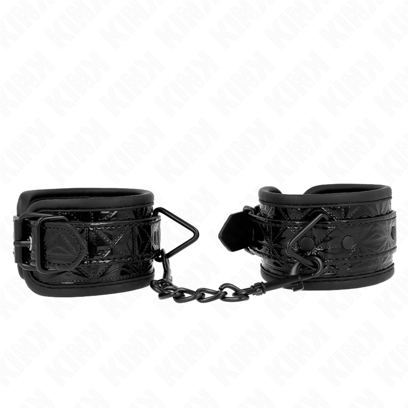 KINK - RESISTENZA DA POLSO CON MOTIVO A DIAMANTI NERO REGOLABILE 17-26 CM X 5,5 CM – Sistemare le manette – foto 2