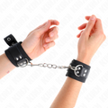 KINK - RESISTENZA DA POLSO IN NYLON NERO CON CINTURA IN PELLE NERA REGOLABILE 19-29 CM X 5,1 CM – Sistemare le manette