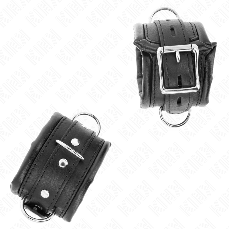 KINK - RESISTENZA DA POLSO PESANTE CON FODERA IN PELLICCIA NERA REGOLABILE 20-30 CM X 6 CM – Sistemare le manette – foto 3