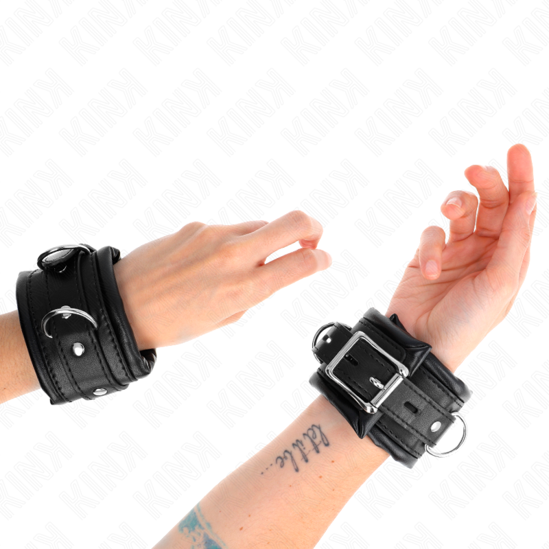 KINK - RESISTENZA DA POLSO PESANTE CON FODERA IN PELLICCIA NERA REGOLABILE 20-30 CM X 6 CM – Sistemare le manette