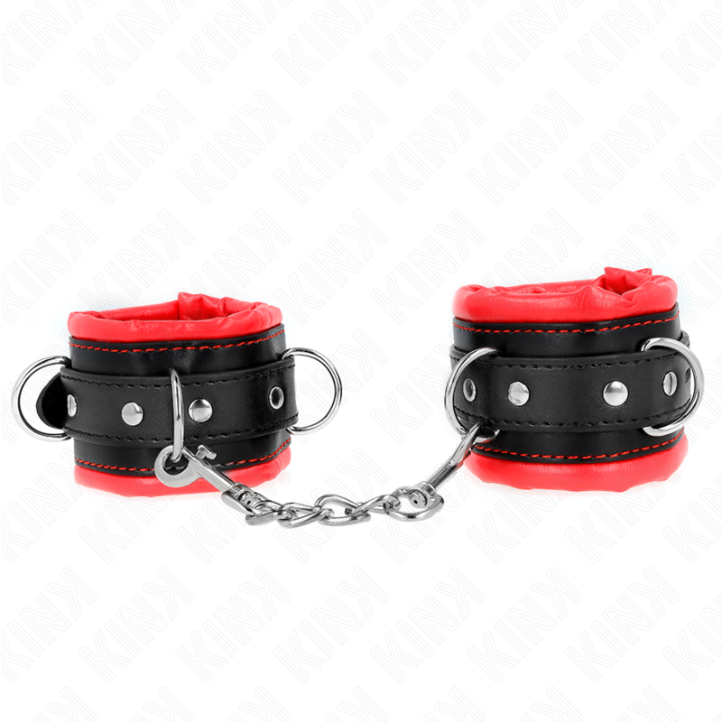 KINK - RESISTENZA DA POLSO PESANTE CON FODERA IN PELLICCIA ROSSA REGOLABILE 20-30 CM X 6 CM – Sistemare le manette – foto 2
