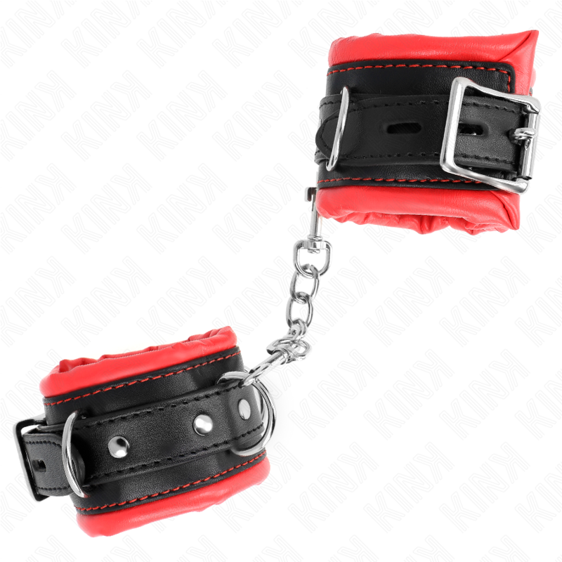 KINK - RESISTENZA DA POLSO PESANTE CON FODERA IN PELLICCIA ROSSA REGOLABILE 20-30 CM X 6 CM – Sistemare le manette – foto 3