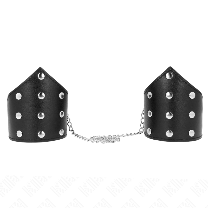 KINK - BRACCIALI STILE PUNTO NERO CON CATENA REGOLABILE 17-23 CM X 8,5 CM – Sistemare le manette – foto 2