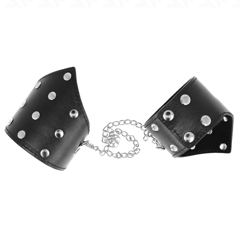KINK - BRACCIALI STILE PUNTO NERO CON CATENA REGOLABILE 17-23 CM X 8,5 CM – Sistemare le manette – foto 3