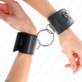 KINK - POLSO FISSO CON CHIUSURA AD ANELLO E LUCCHETTO NERO REGOLABILE 16-23 CM X 5,5 CM – Sistemare le manette