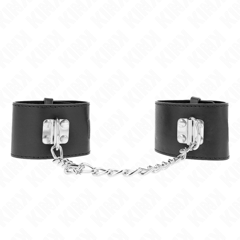 KINK - POLSO FISSO CON CATENA 30 CM E CHIUSURA LUCCHETTO NERO REGOLABILE 16-23 CM X 5,5 CM – Sistemare le manette – foto 2