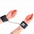 KINK - POLSO FISSO CON CATENA 30 CM E CHIUSURA LUCCHETTO NERO REGOLABILE 16-23 CM X 5,5 CM – Sistemare le manette