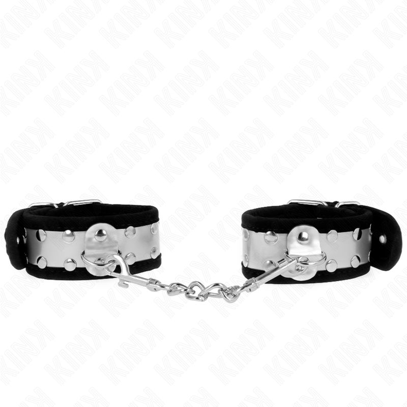 KINK - RESISTENZA DA POLSO SOTTILE NERO / ARGENTO 30 X 4 CM – Sistemare le manette – foto 2