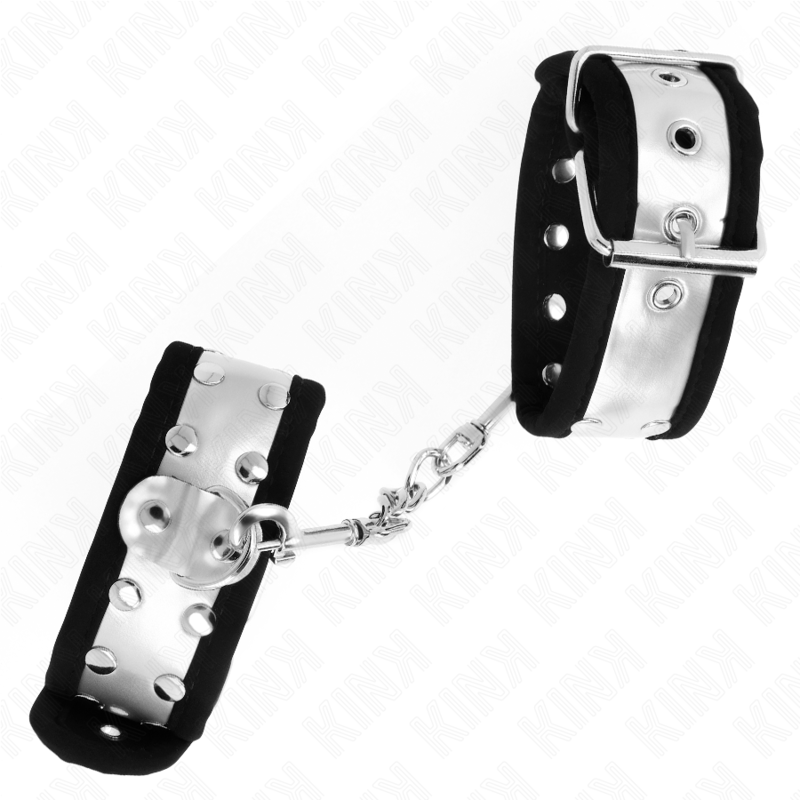 KINK - RESISTENZA DA POLSO SOTTILE NERO / ARGENTO 30 X 4 CM – Sistemare le manette – foto 3