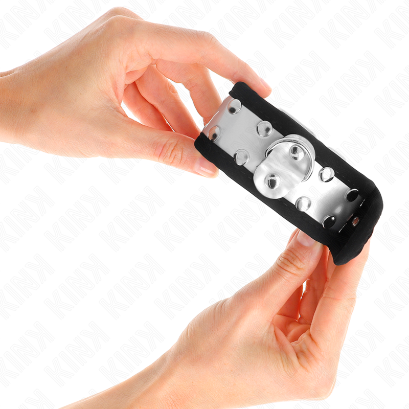 KINK - RESISTENZA DA POLSO SOTTILE NERO / ARGENTO 30 X 4 CM – Sistemare le manette – foto 4