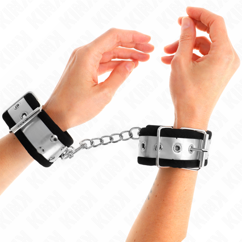 KINK - RESISTENZA DA POLSO SOTTILE NERO / ARGENTO 30 X 4 CM – Sistemare le manette