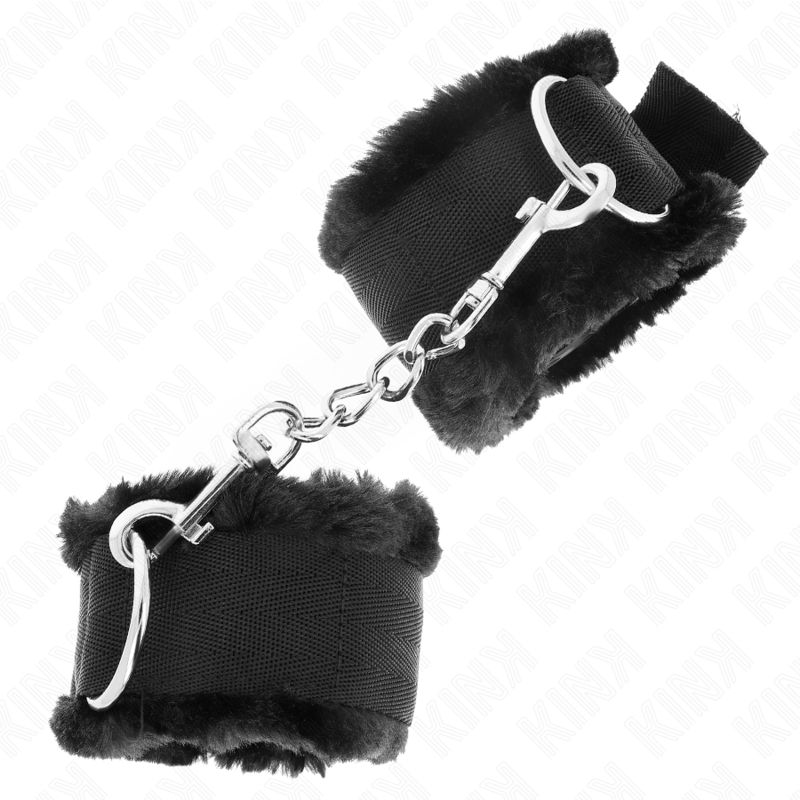KINK - POGGIPOLSI FODERATI IN PELLICCIA NERI REGOLABILI 17-31 CM X 7 CM – Sistemare le manette – foto 3