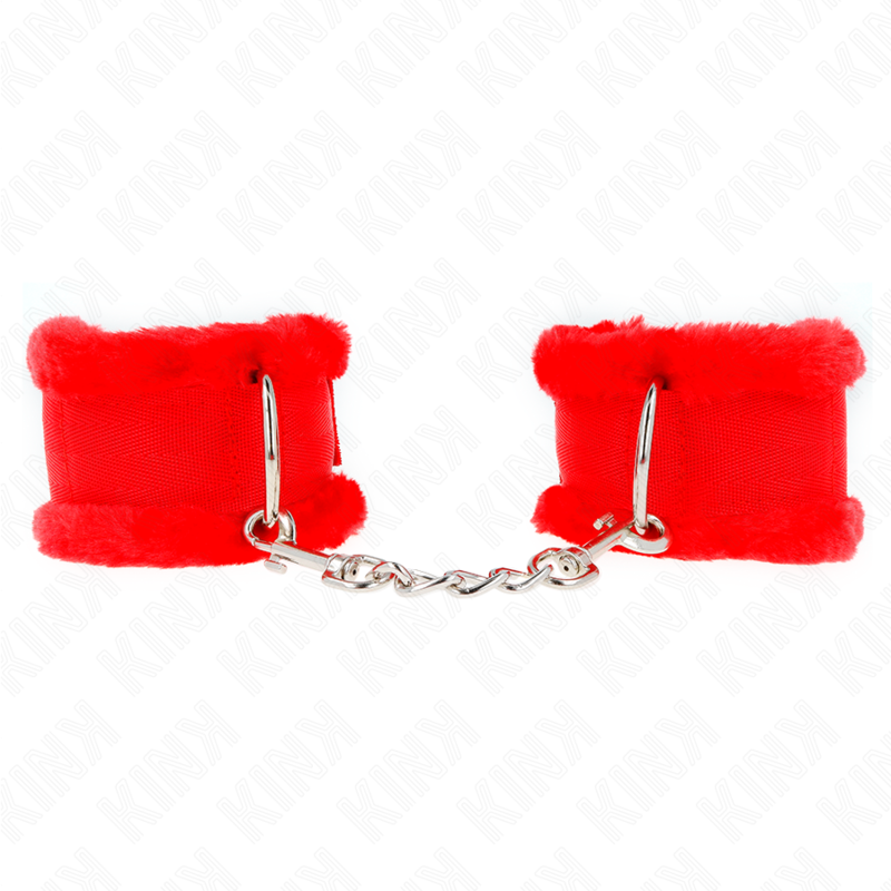 KINK - POGGIPOLSO FODERATO IN PELLICCIA ROSSO REGOLABILE 17-31 CM X 7 CM – Sistemare le manette – foto 2