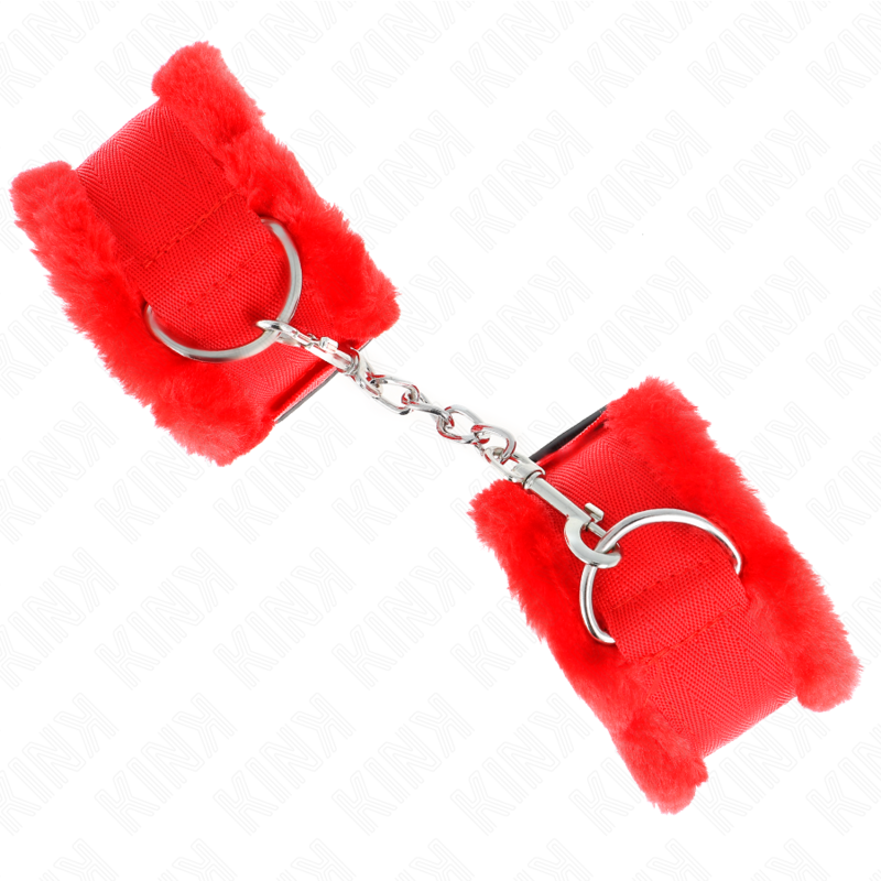 KINK - POGGIPOLSO FODERATO IN PELLICCIA ROSSO REGOLABILE 17-31 CM X 7 CM – Sistemare le manette – foto 3