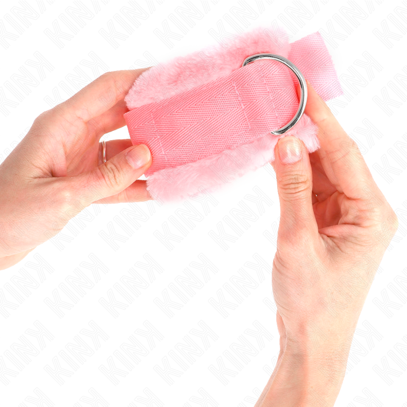 KINK - POGGIPOLSI FODERATI IN PELLICCIA ROSA REGOLABILE 17-31 CM X 7 CM – Sistemare le manette – foto 4
