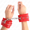 KINK - POGGIPOLSI PREMIUM IMBOTTITI IN PELLICCIA ROSSI CON CINTURA ROSSA REGOLABILE 17-29 CM X 6 CM – Sistemare le manette