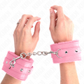 KINK - POGGIPOLSI PREMIUM RIVESTITI IN PELLICCIA ROSA CON CINTURA ROSA REGOLABILE 17-29 CM X 6 CM – Sistemare le manette