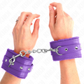 KINK - POGGIPOLSI PREMIUM IMBOTTITI IN PELLICCIA VIOLA CON CINTURA VIOLA REGOLABILE 17-29 CM X 6 CM – Sistemare le manette