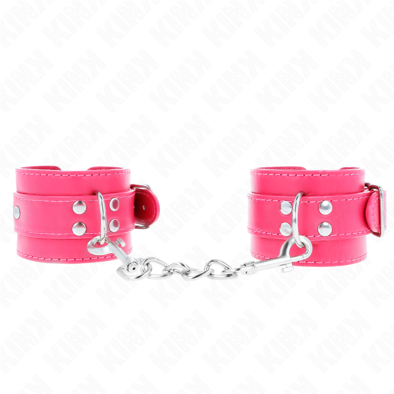 KINK - TENUTA DA POLSO ROSA LAMPONE CON FODERA ROSA LAMPONE REGOLABILE 20-28 CM X 5,5 CM – Sistemare le manette – foto 2