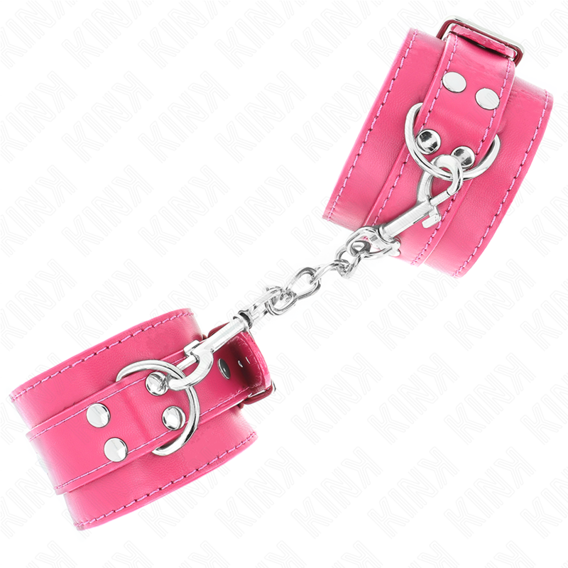 KINK - TENUTA DA POLSO ROSA LAMPONE CON FODERA ROSA LAMPONE REGOLABILE 20-28 CM X 5,5 CM – Sistemare le manette – foto 3
