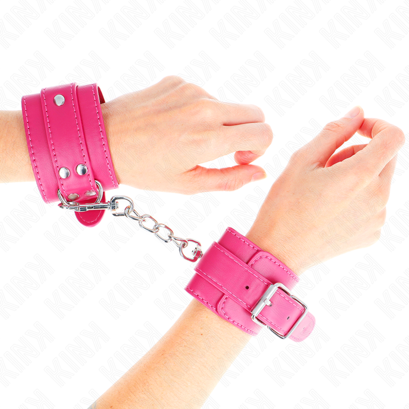 KINK - TENUTA DA POLSO ROSA LAMPONE CON FODERA ROSA LAMPONE REGOLABILE 20-28 CM X 5,5 CM – Sistemare le manette