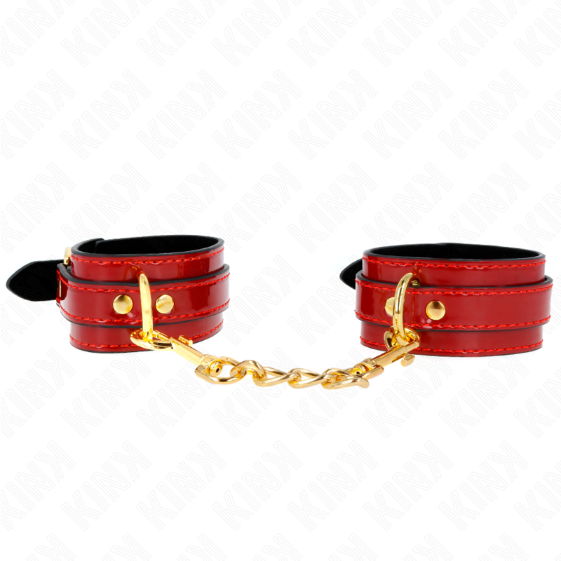 KINK - POLSINI JOANNA ANGEL ROSSO REGOLABILE CON CATENA ORO 16.5-26 CM X 4 CM – Sistemare le manette – foto 2