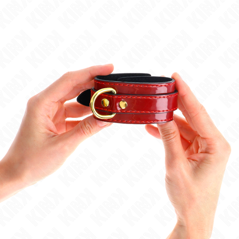 KINK - POLSINI JOANNA ANGEL ROSSO REGOLABILE CON CATENA ORO 16.5-26 CM X 4 CM – Sistemare le manette – foto 4