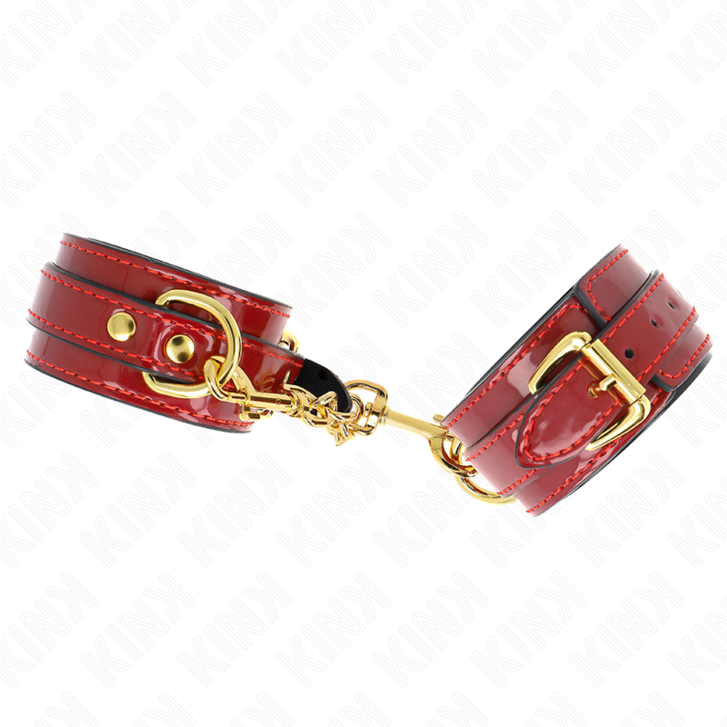 KINK - POLSINI JOANNA ANGEL ROSSO REGOLABILE CON CATENA ORO 16.5-26 CM X 4 CM – Sistemare le manette – foto 3