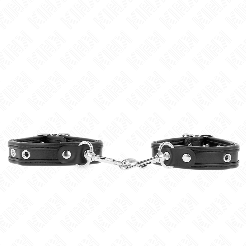 KINK - MINI BRACCIALETTI NERI CON BORCHIE REGOLABILI 16-22 CM X 2 CM – Sistemare le manette – foto 2