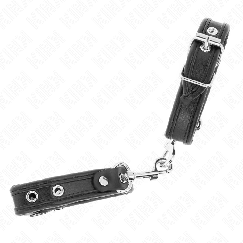 KINK - MINI BRACCIALETTI NERI CON BORCHIE REGOLABILI 16-22 CM X 2 CM – Sistemare le manette – foto 3