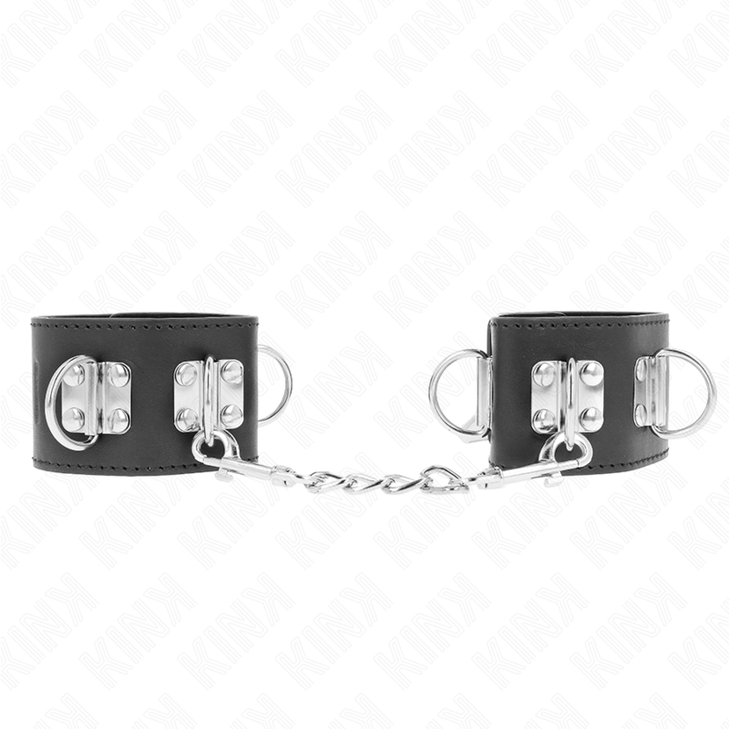 KINK - RESISTENZA DA POLSO MULTIPOSIZIONE CON CHIUSURA A LUCCHETTO NERA REGOLABILE 16-23 CM X 5,5 CM – Sistemare le manette – foto 2