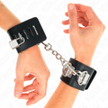 KINK - RESISTENZA DA POLSO MULTIPOSIZIONE CON CHIUSURA A LUCCHETTO NERA REGOLABILE 16-23 CM X 5,5 CM – Sistemare le manette