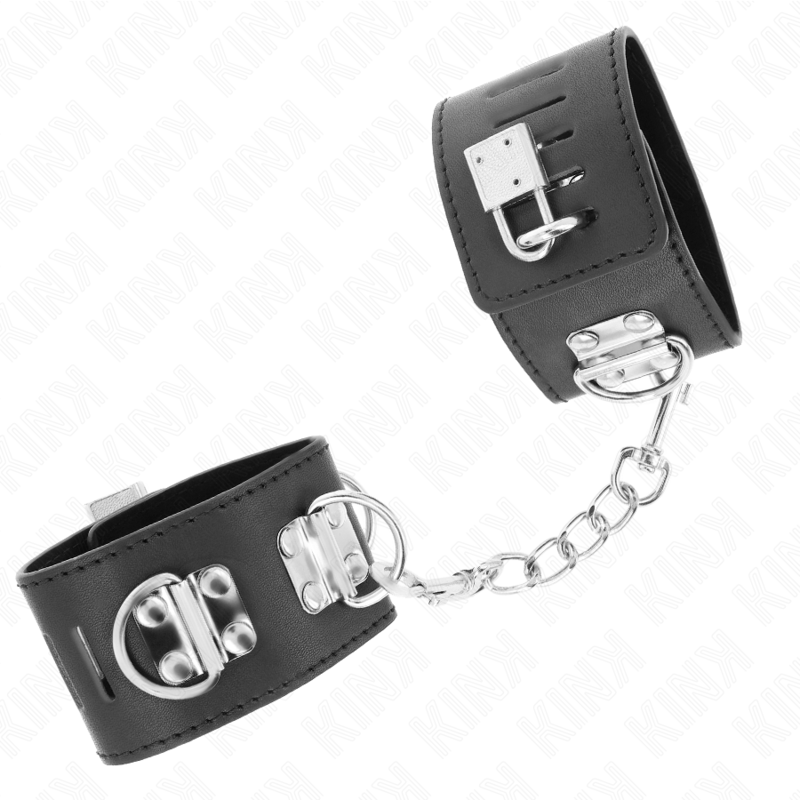 KINK - RESISTENZA DA POLSO MULTIPOSIZIONE CON CHIUSURA A LUCCHETTO NERA REGOLABILE 16-23 CM X 5,5 CM – Sistemare le manette – foto 3